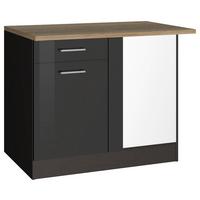 Eckunterschrank Mailand Graphitfarben B: 110cm - Graphitfarben/Sonoma Eiche, MODERN, Holzwerkstoff (110/85/60cm) - Held