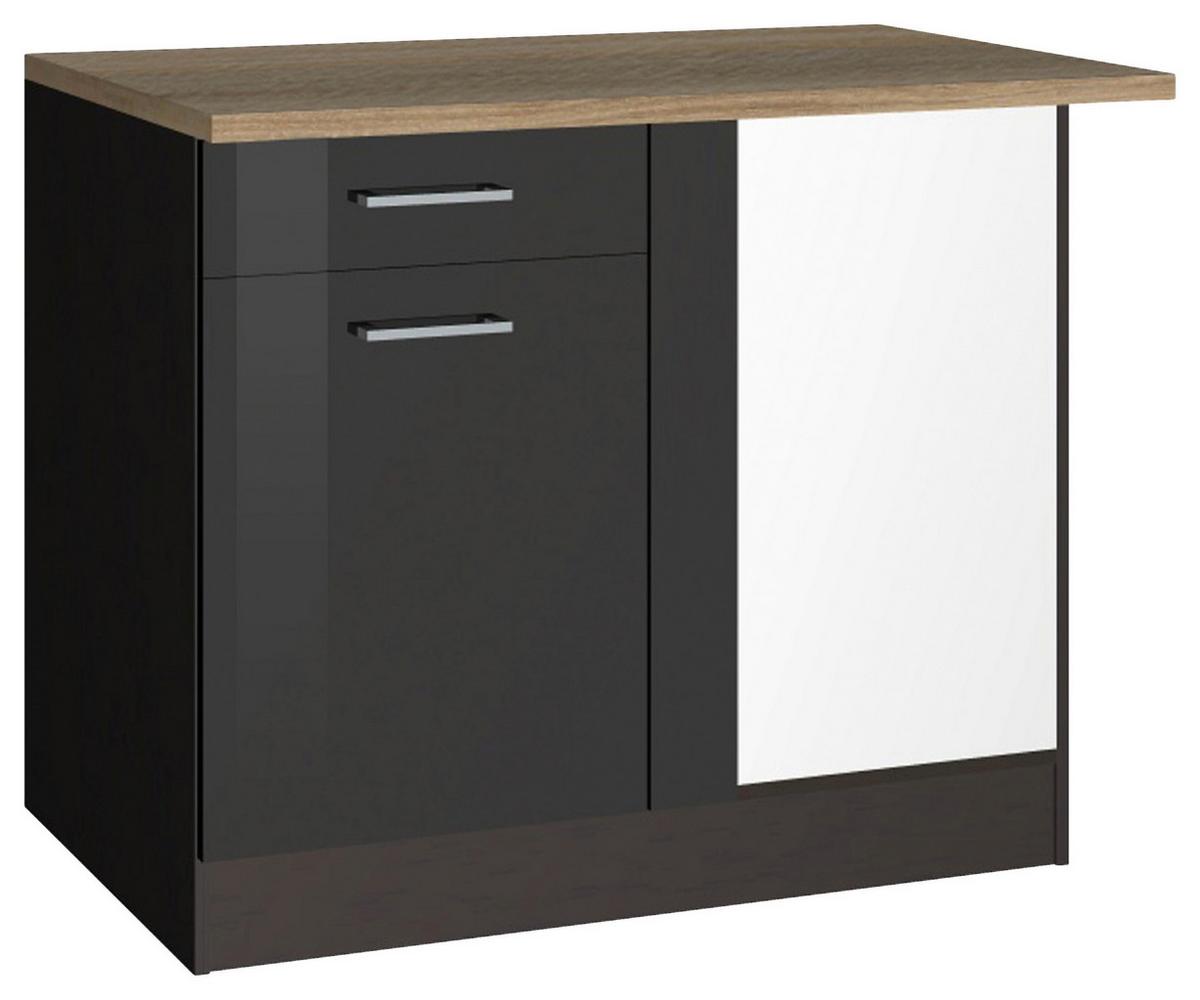 Eckunterschrank Mailand Graphitfarben B: 110cm - Graphitfarben/Sonoma Eiche, MODERN, Holzwerkstoff (110/85/60cm) - Held