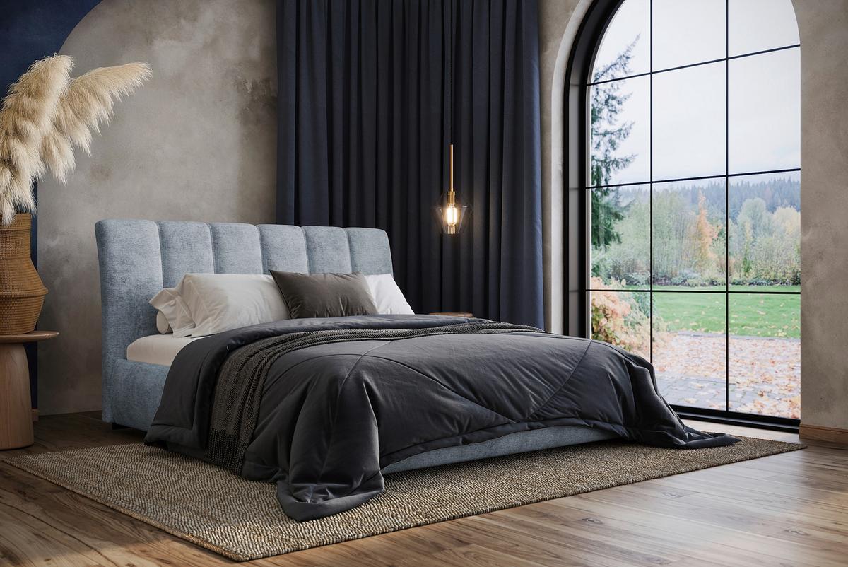 Polsterbett mit Bettkasten 160x200 cm Bilbao - Blau, MODERN, Holz/Holzwerkstoff (160/200cm) - MID.YOU