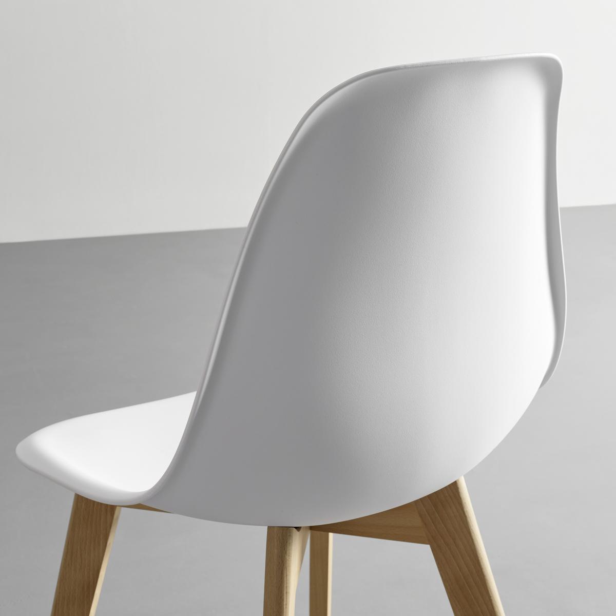 Jedálenská stolička FRIEDA - farba buka/biela, Modern, drevo/plast (54/87,5/46cm) - Modern Living