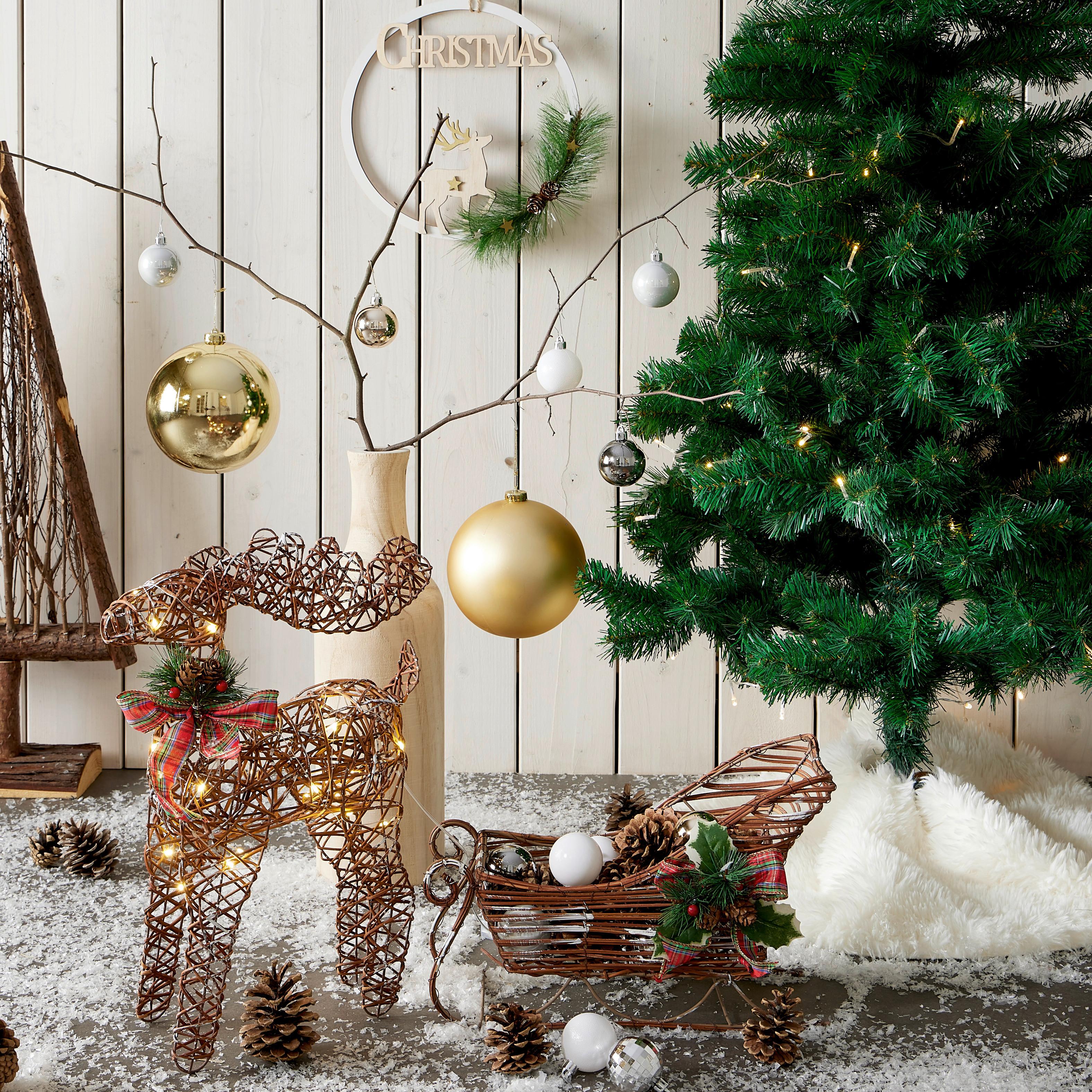 Christbaumkugel Kunststoff Silberfarben Handmade - Goldfarben, KONVENTIONELL, Kunststoff (15cm) - Luca Bessoni