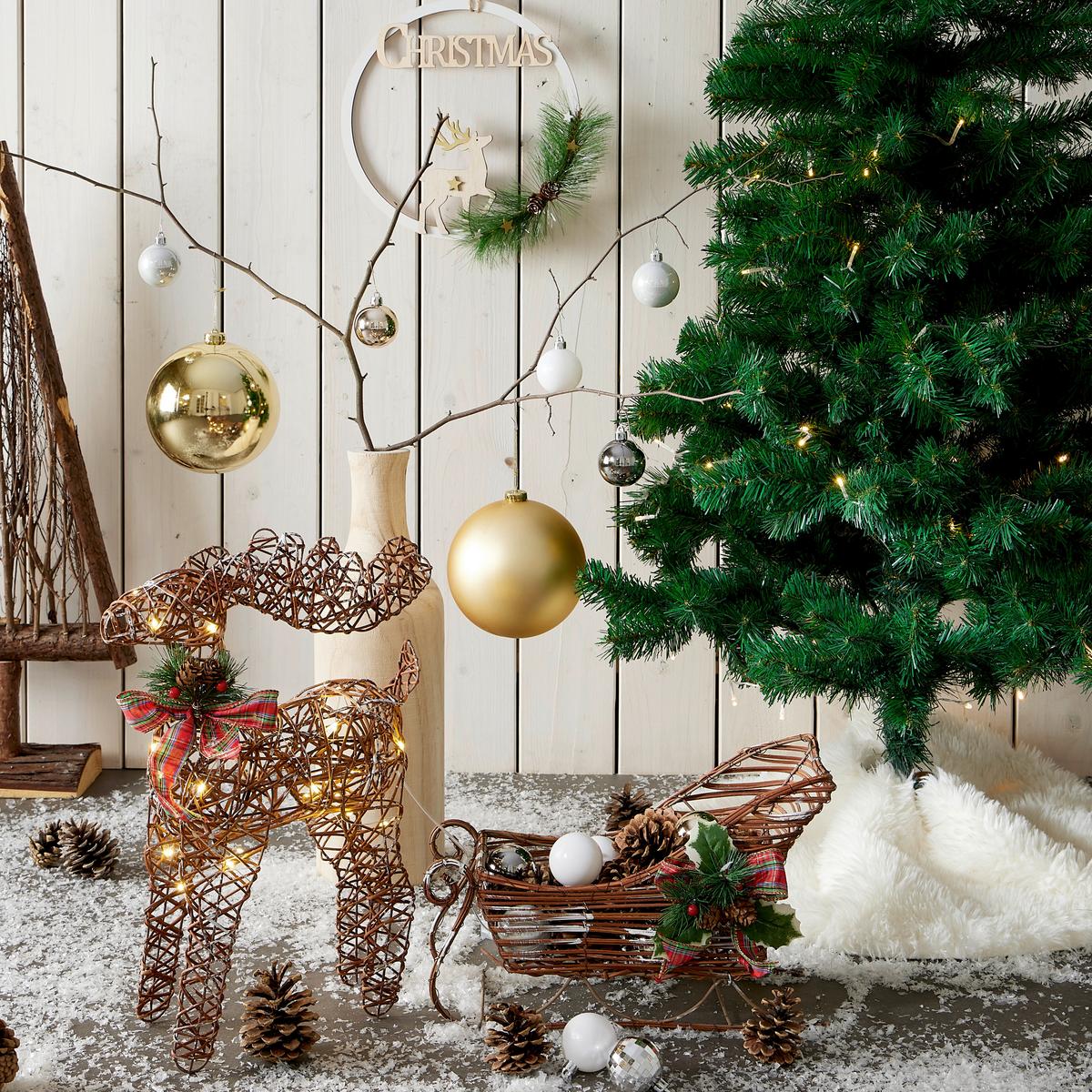Christbaumkugel Kunststoff Silberfarben Handmade - Goldfarben, KONVENTIONELL, Kunststoff (15cm) - Luca Bessoni