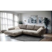 Ecksofa Biarritz, Hellbraun Schenkel: 205x324 Cm - Hellbraun/Beige, Design, Textil (205/324cm) - Livetastic