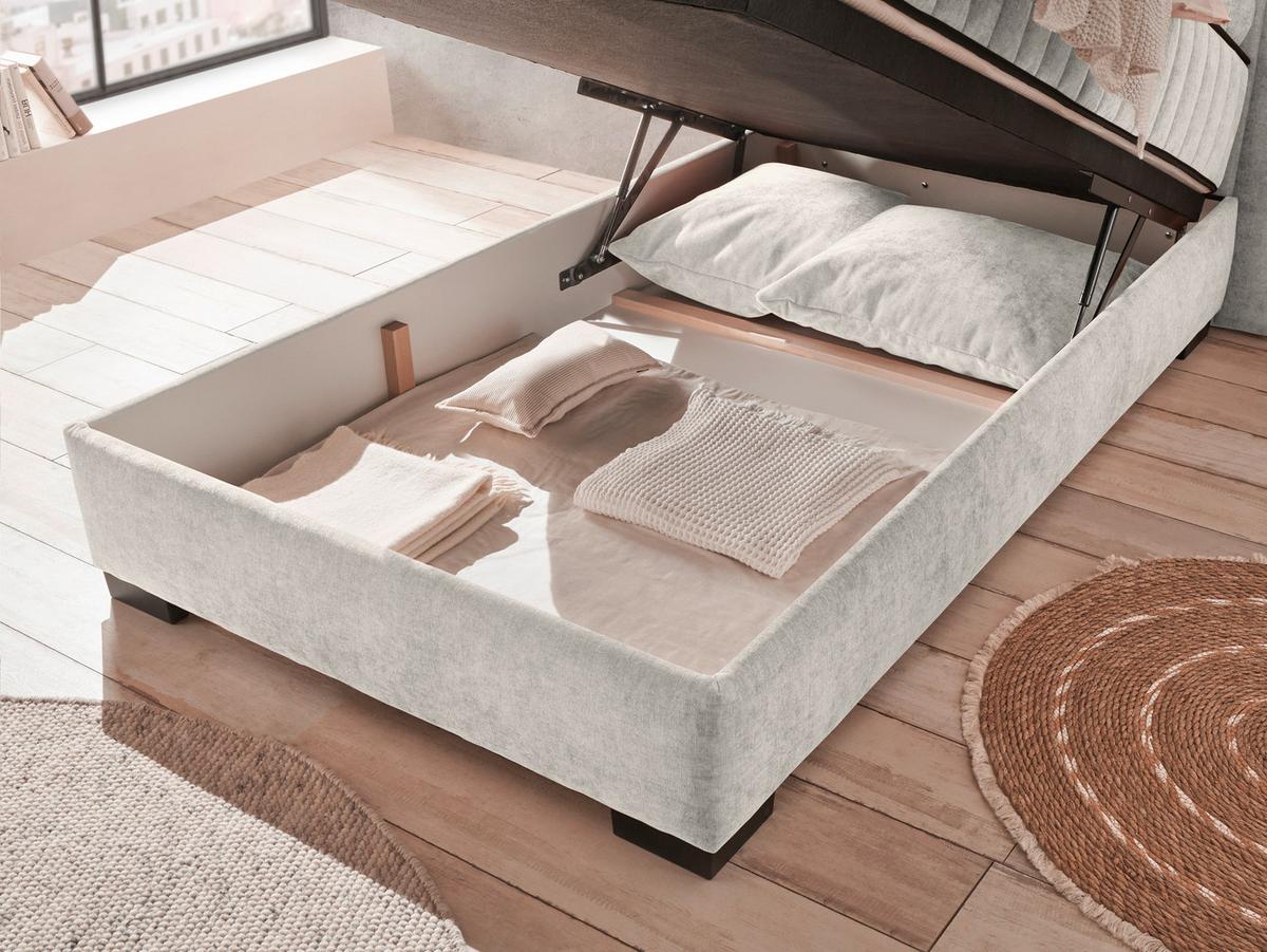 Boxbett Nagol C - Beige/Schwarz, MODERN, Holzwerkstoff/Textil (120/200cm) - MID.YOU