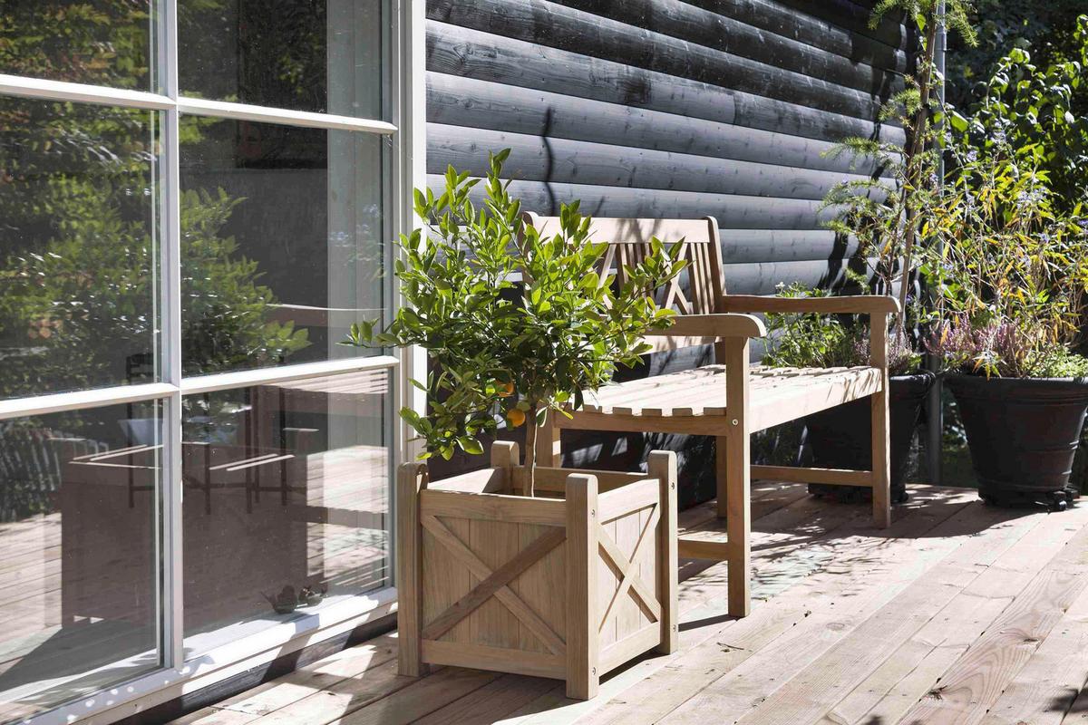 Gartenbank Teakholz 2-Sitzer Rosenborg - Naturfarben/Teakfarben, Natur, Holz (58/89/120cm) - Gardenson