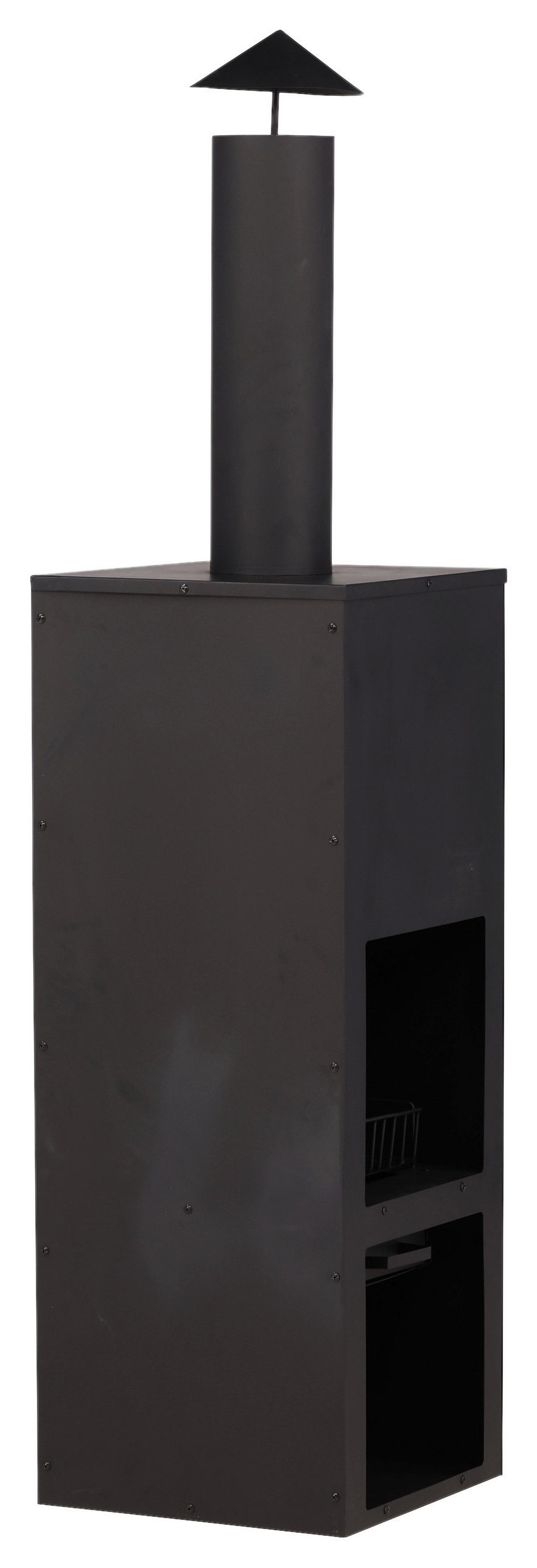 Feuerstelle Makarima - Schwarz, KONVENTIONELL, Metall (45/199/45cm) - Gardenson