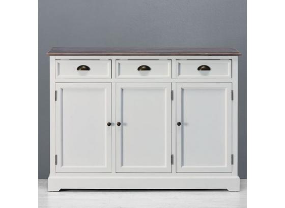 Komoda Cookie - bílá/barvy borovice, kov/dřevo (120/88/37cm) - Premium Living Komoda Cookie - bílá/barvy borovice, kov/dřevo (120/88/37cm) - Premium Living