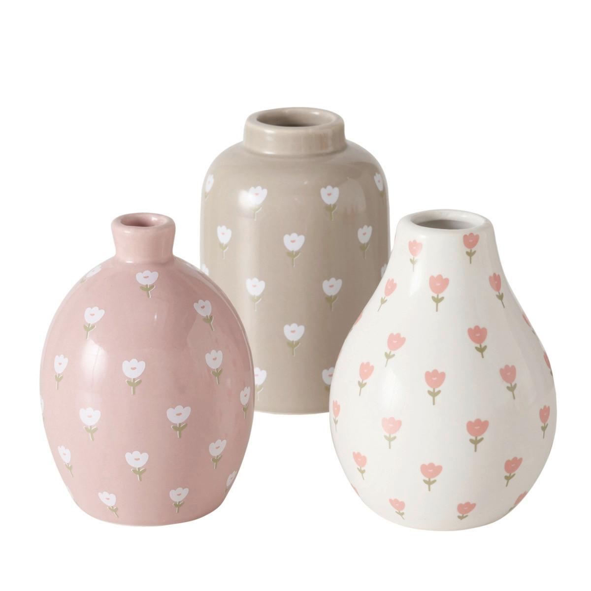 Váza Gardenlove -Paz- - világos rózsaszín/taupe, Basics, kerámia (8/10cm)