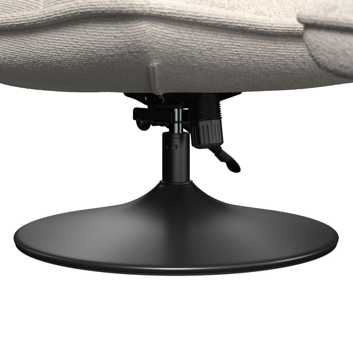 Relaxliege Kairo creme Sitzfläche drehbar, B: 71 cm - Creme/Schwarz, MODERN, Holz/Textil (71/88/89cm)