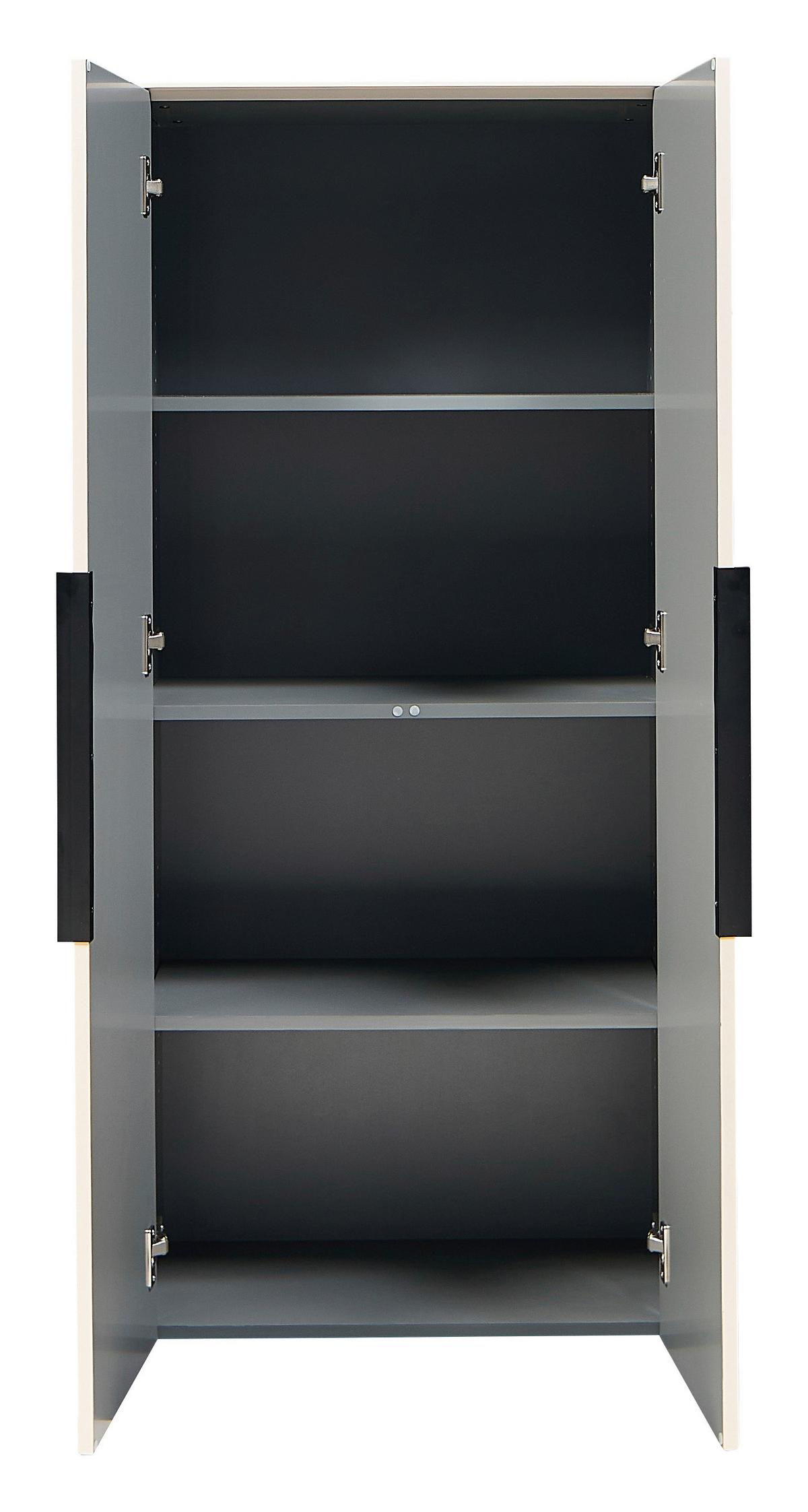 Midischrank Vaduz Kaschmir, B: 60cm - Kaschmir/Schwarz, Trend, Holzwerkstoff (60/135/30cm)