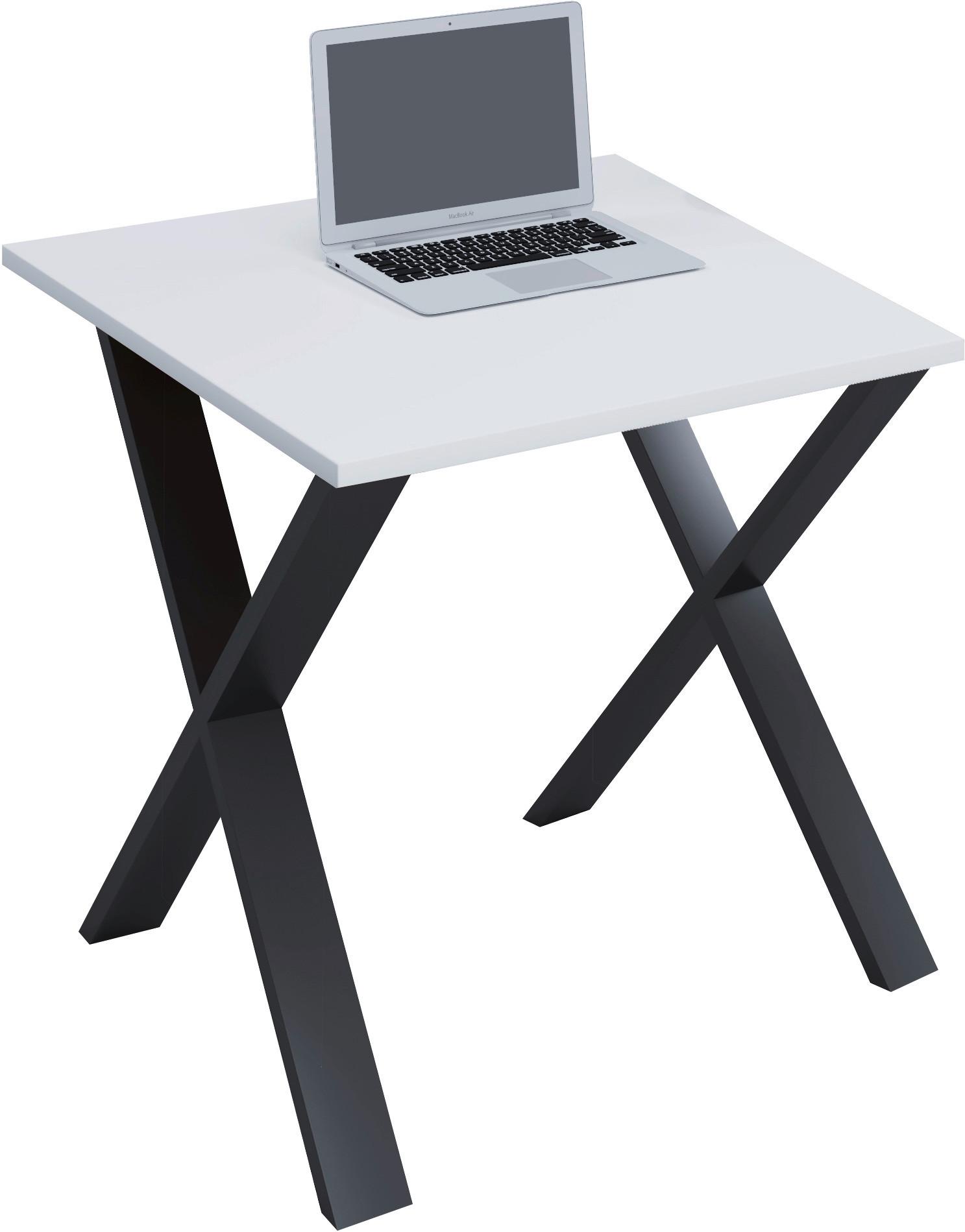 Schreibtisch Lona Schwarz/Weiß B: 50 cm - Schwarz/Weiß, MODERN, Holzwerkstoff/Metall (80/50/76cm) - MID.YOU