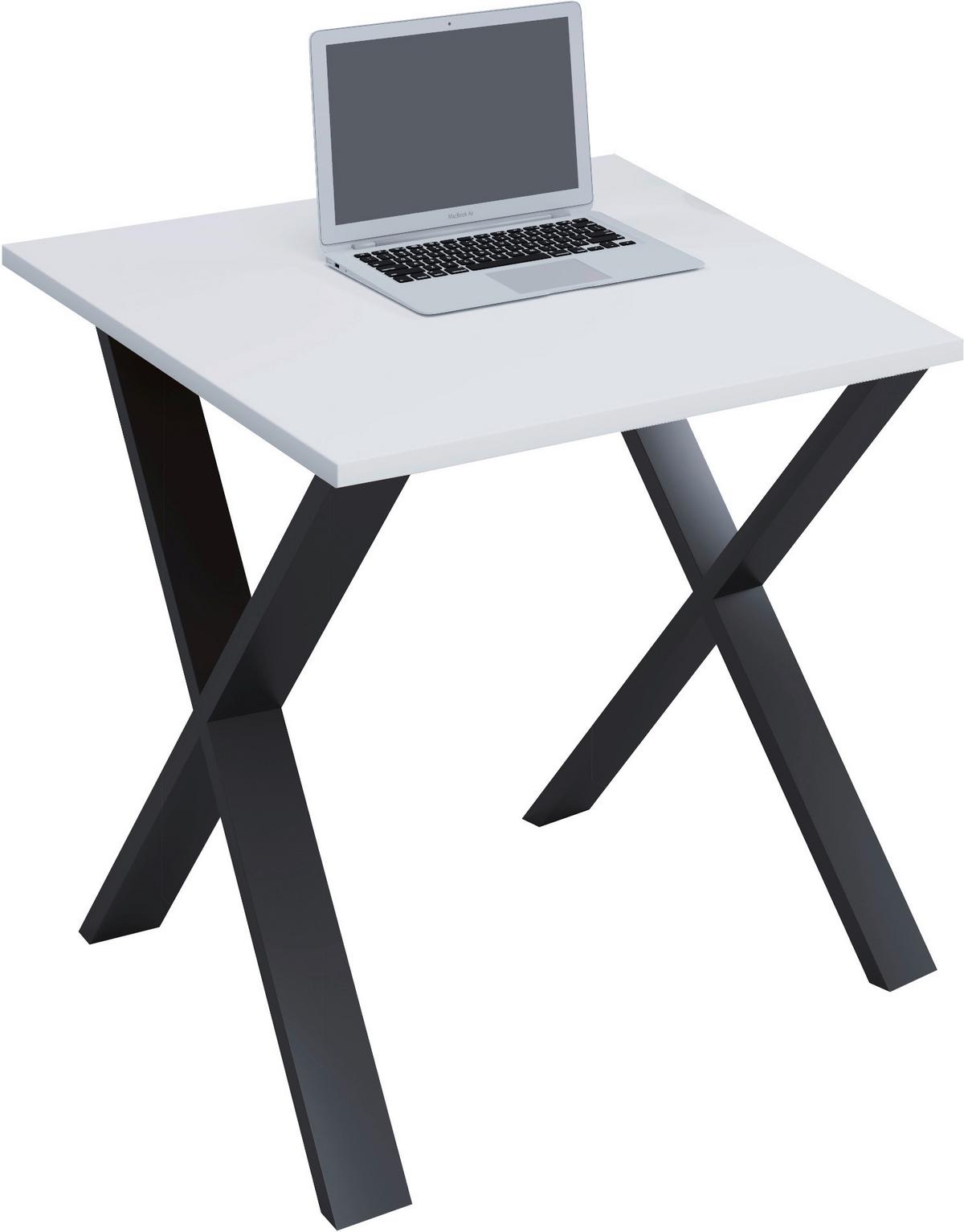 Schreibtisch Lona Schwarz/Weiß B: 50 cm - Schwarz/Weiß, MODERN, Holzwerkstoff/Metall (80/50/76cm) - MID.YOU