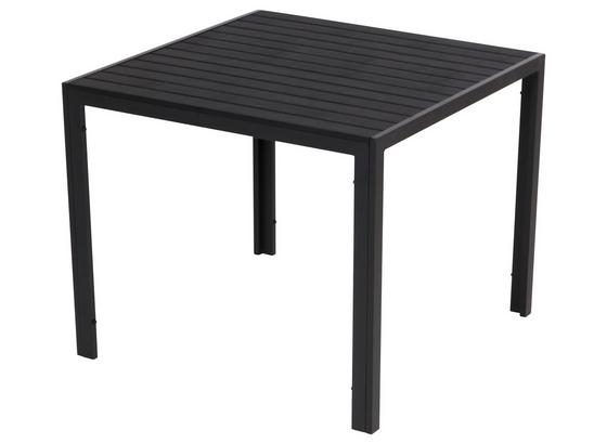 Gartentisch Mila - Schwarz, MODERN, Kunststoff/Metall (90/74/90cm) - Ombra Gartentisch Mila - Schwarz, MODERN, Kunststoff/Metall (90/74/90cm) - Ombra
