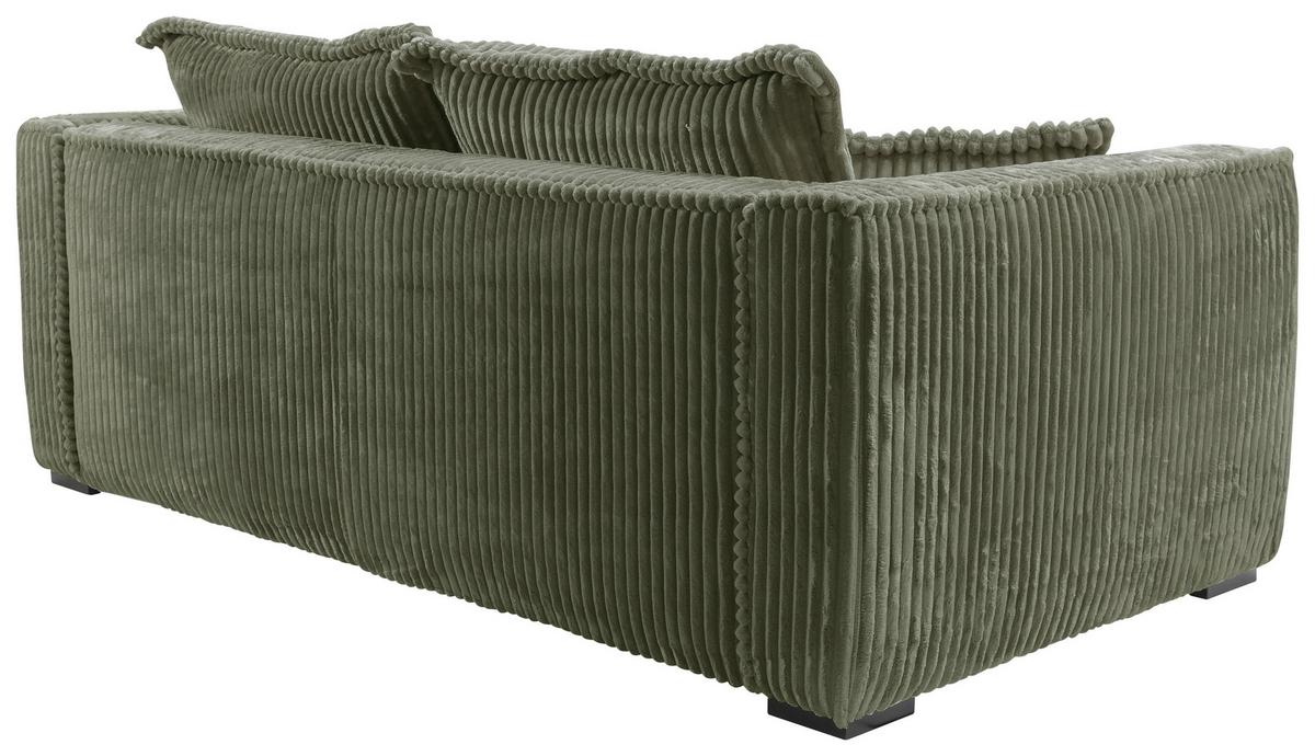 Sofa Modena Inkl. Kissen Grün, B: 223 Cm - Schwarz/Grün, Design, Textil (223/95/121cm) - MID.YOU