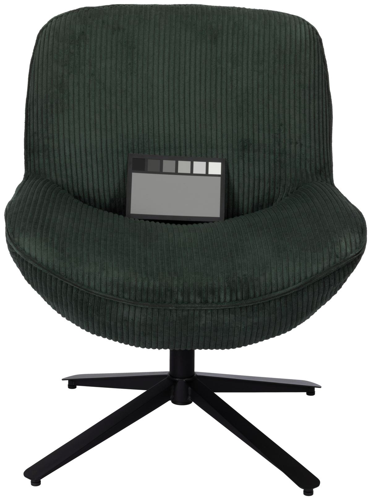Relaxsessel Maro Grün B: 66 cm - Schwarz/Grün, Basics, Textil/Metall (66/76/75cm) - Livetastic
