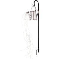 Solarleuchte mit Erdspieß Gießkanne Greta H: 112 cm - Silberfarben/Hellgrau, KONVENTIONELL, Metall (30/17/112cm) - Homezone