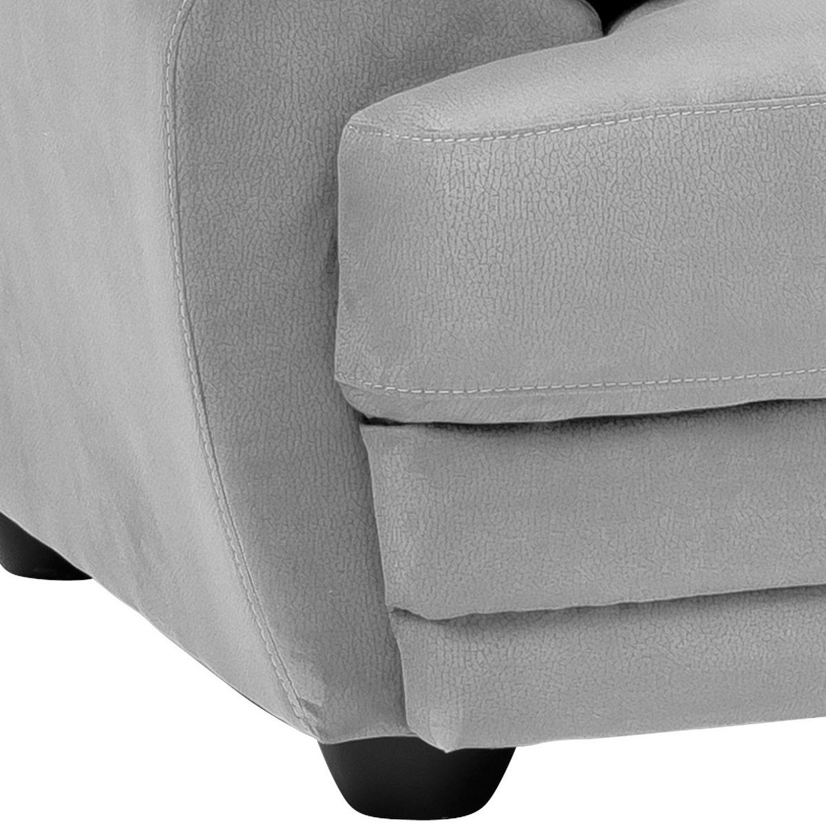 Polstersessel Mit Armlehnen Nebolo Textil Hellgrau - Hellgrau/Schwarz, Design, Textil (117/97/100cm) - Livetastic