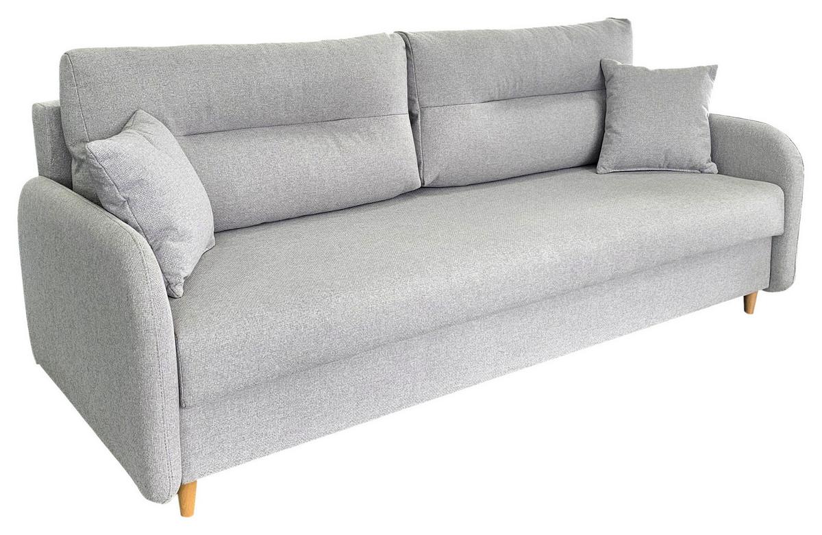 2-sitzer-sofa Mit Schlaffunktion Vero B: 206 Cm - Hellgrau/Schwarz, Design, Textil (206/88/93cm) - MID.YOU