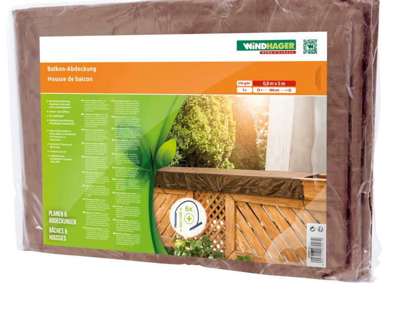 ABDECKPLANE BALKON-ABDECKUNG 0,8X5M, - Braun, Basics, Kunststoff (80/500cm) - Windhager