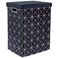 WÄSCHETONNE Pandora 50 Liter - Goldfarben/Dunkelblau, MODERN, Karton/Textil (39/54/29cm) - Luca Bessoni