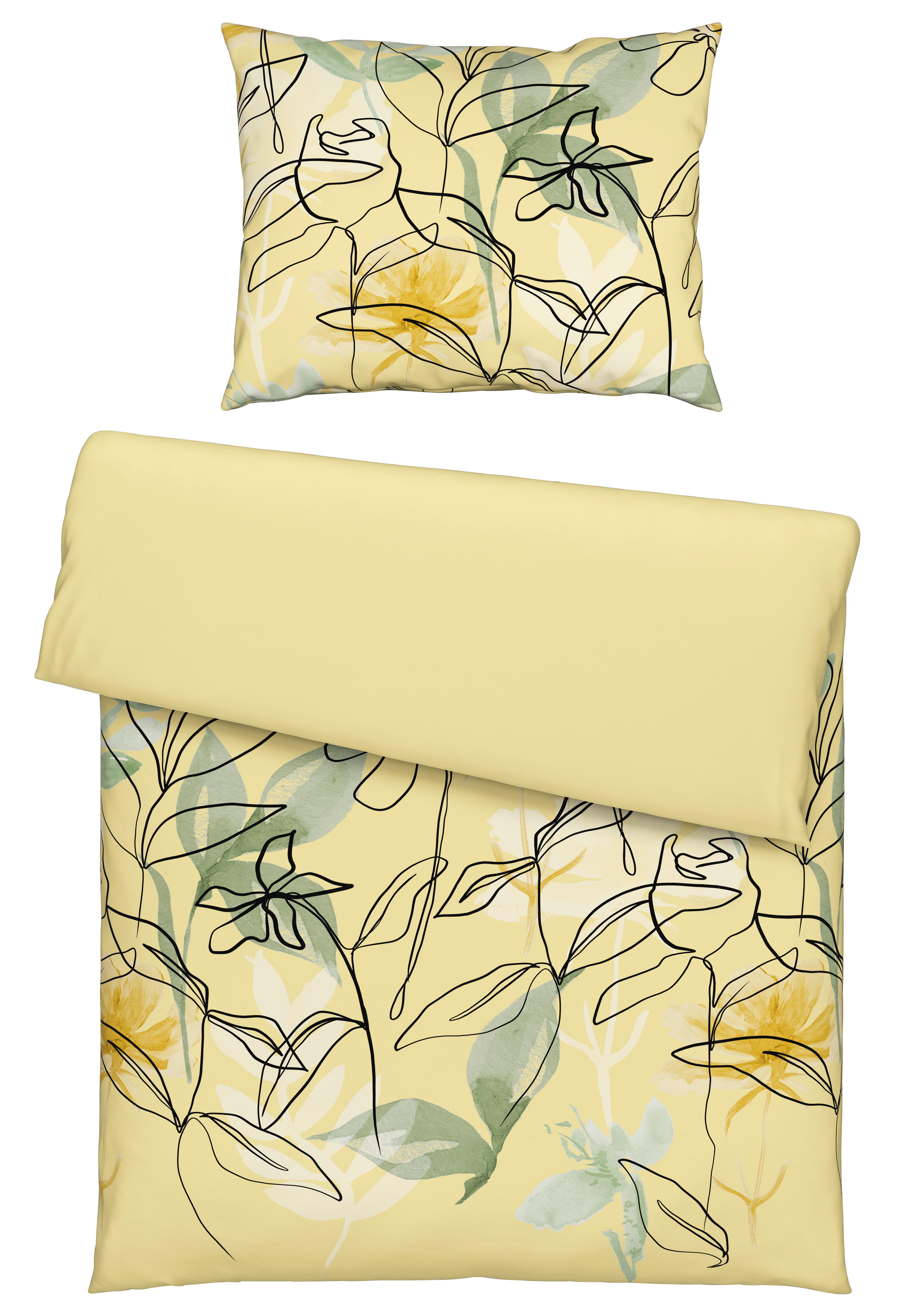 Posteľná Bielizeň Florentina, 140/200cm - žltá, Konvenčný, textil (140/200cm) - Modern Living