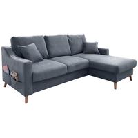 Ecksofa  mit Schlaffunktion Valentina mit Kissen Blau - Blau/Naturfarben, KONVENTIONELL, Textil (228/150cm) - P & B