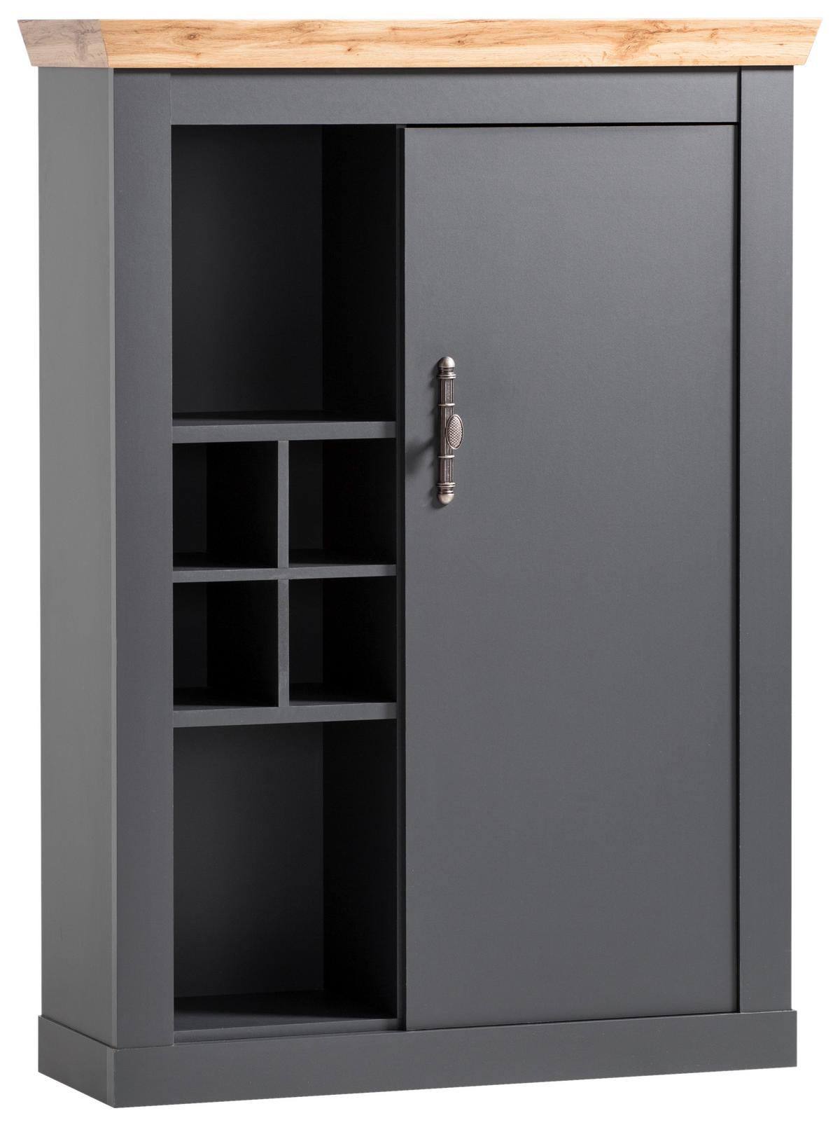 Highboard Catania Anthrazit/Eiche Dekor B: 107cm - Anthrazit/Eiche Wotan, Design, Holzwerkstoff (107/146/38cm) - MID.YOU