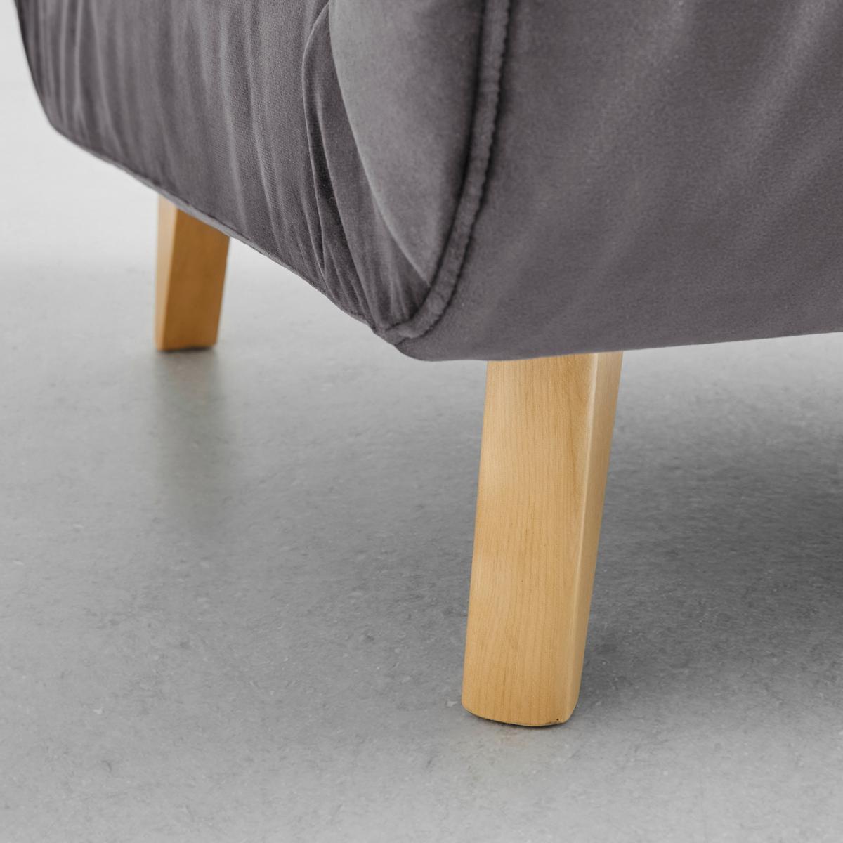 Rozkladacie kreslo Levin - sivé - sivá/prírodná farba, Modern, drevo/textil (103/94/82cm) - P & B