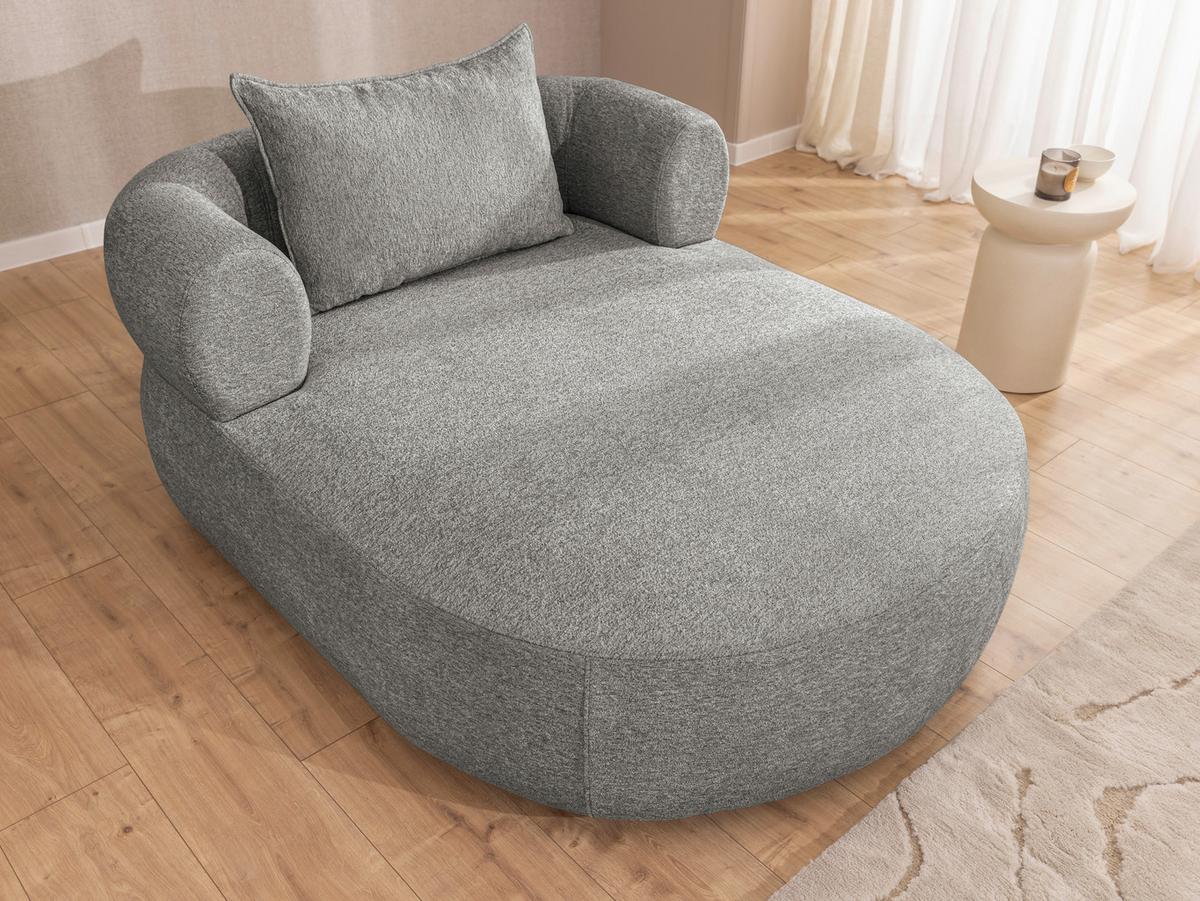 XXL-Sessel Ferro Grau B: 122 cm - Schwarz/Grau, Design, Textil (122/76/156cm) - Livetastic