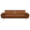 Ecksofa Spring Cognac Chrom B: 207 cm - Chromfarben/Cognac, Design, Leder (207/85/92cm) - Livetastic