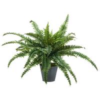 Kunstpflanze Bostonfarn Kunststoff, Grün, D: 100 cm - Zinkfarben/Grün, Basics, Kunststoff/Metall (100cm) - P & B