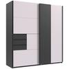 Schwebetürenschrank Coburg Graphitfarben/Weiß B: 180 cm - Graphitfarben/Weiß, MODERN, Holzwerkstoff (180/198/65cm) - MID.YOU