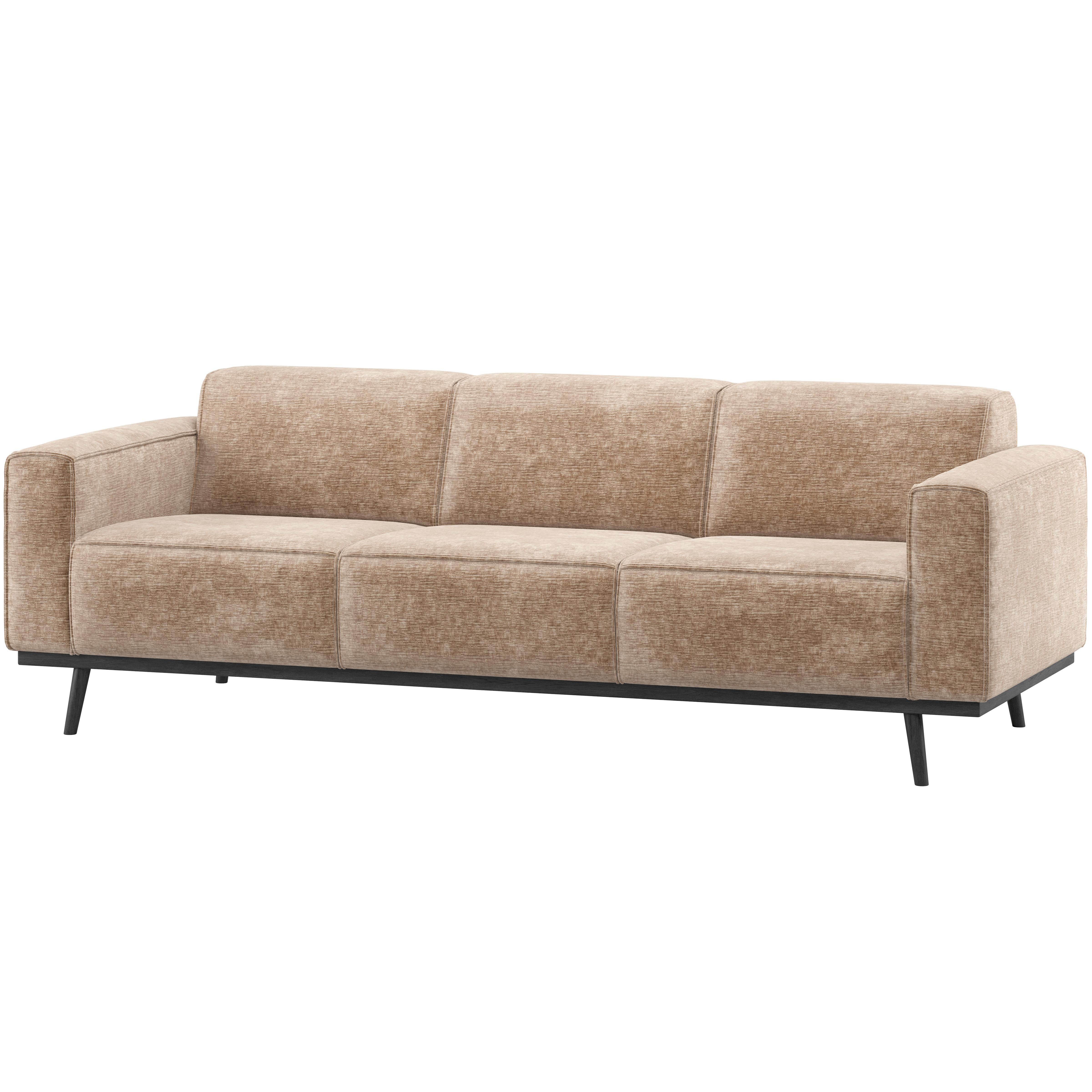 3-SITZER-SOFA Statement Taupe B: 230cm - Taupe/Schwarz, MODERN, Textil (230/77/93cm) - Livetastic