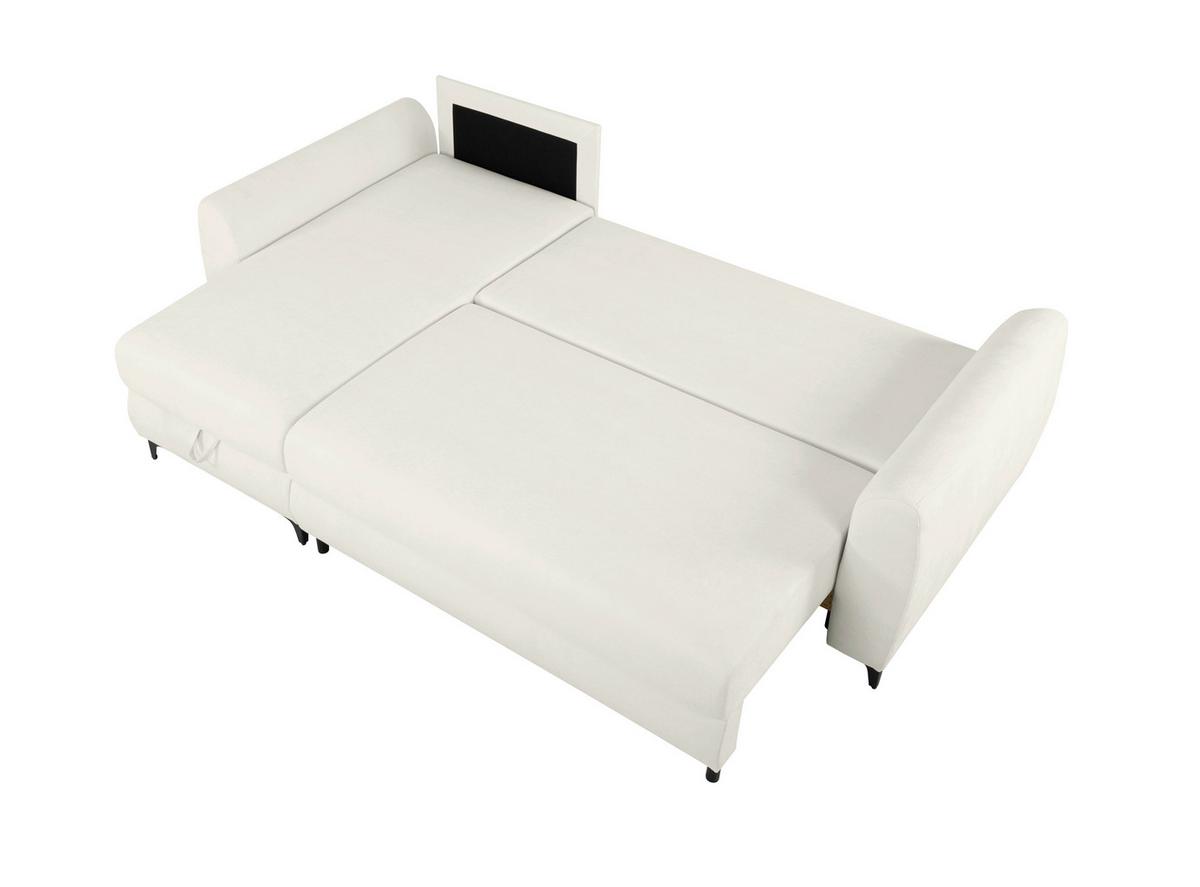 Ecksofa Moli, Weiß S: 236x148 cm - Schwarz/Weiß, Design, Textil (236/148cm) - MID.YOU