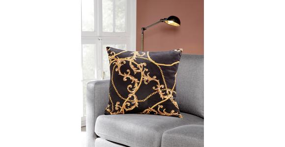 Zierkissen Gianni - Goldfarben/Schwarz, ROMANTIK / LANDHAUS, Textil (45/45cm) - James Wood