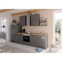 Küchenblock Ip4050 - Dunkelgrau/Eichefarben, Design, Holzwerkstoff (330cm) - Impuls