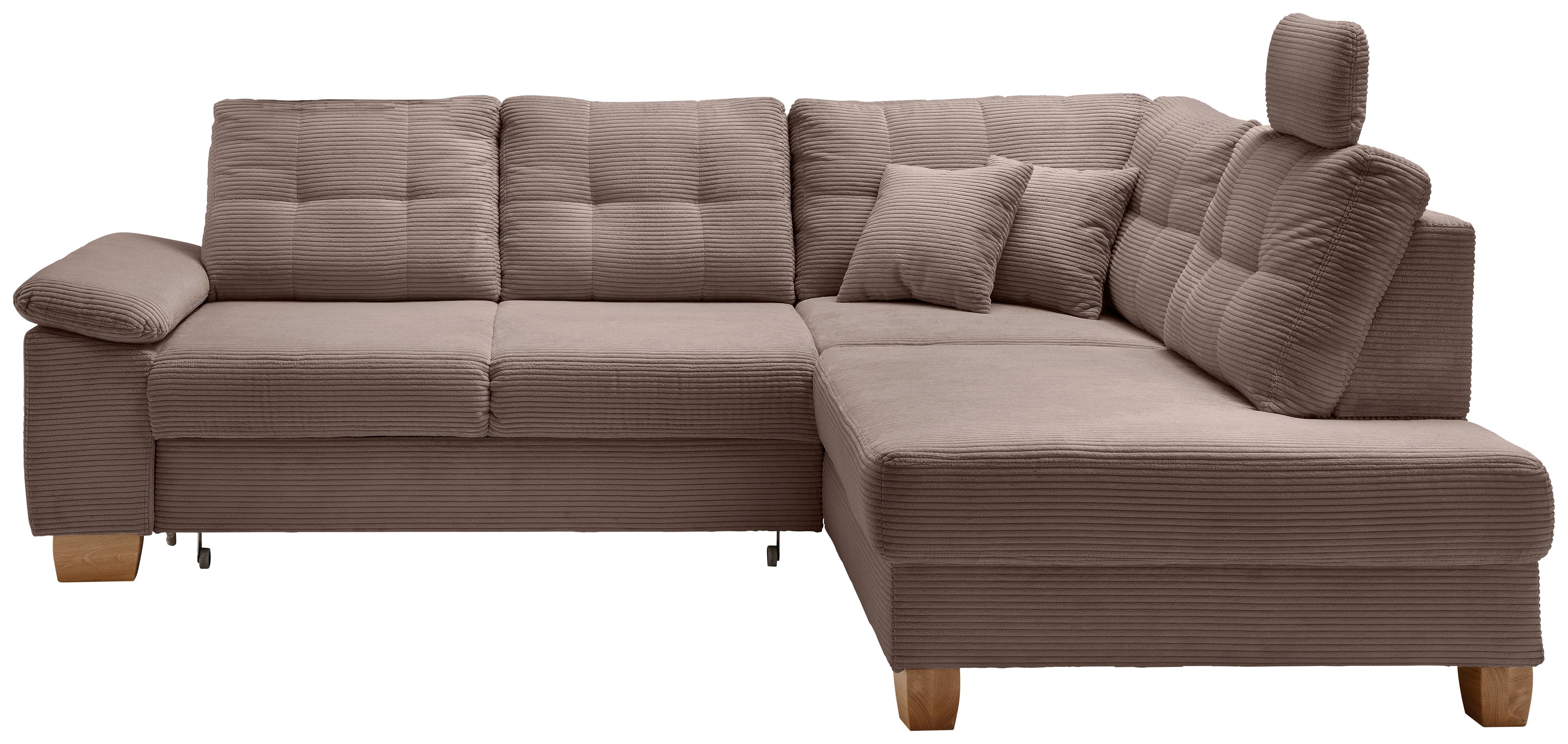 Ecksofa Brizzini Graubraun S: 274x206 cm - Graubraun/Naturfarben, MODERN, Textil (274/206cm) - Livetastic