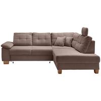 Ecksofa Brizzini Graubraun S: 274x206 cm - Graubraun/Naturfarben, MODERN, Textil (274/206cm) - Livetastic