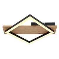 LED-Deckenleuchte 67294d - Dunkelbraun/Opal, Natur, Holzwerkstoff/Kunststoff (33/31/5,5cm) - Globo