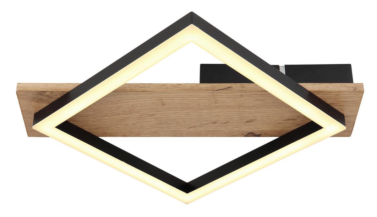 LED-Deckenleuchte 67294d - Dunkelbraun/Opal, Natur, Holzwerkstoff/Kunststoff (33/31/5,5cm) - Globo