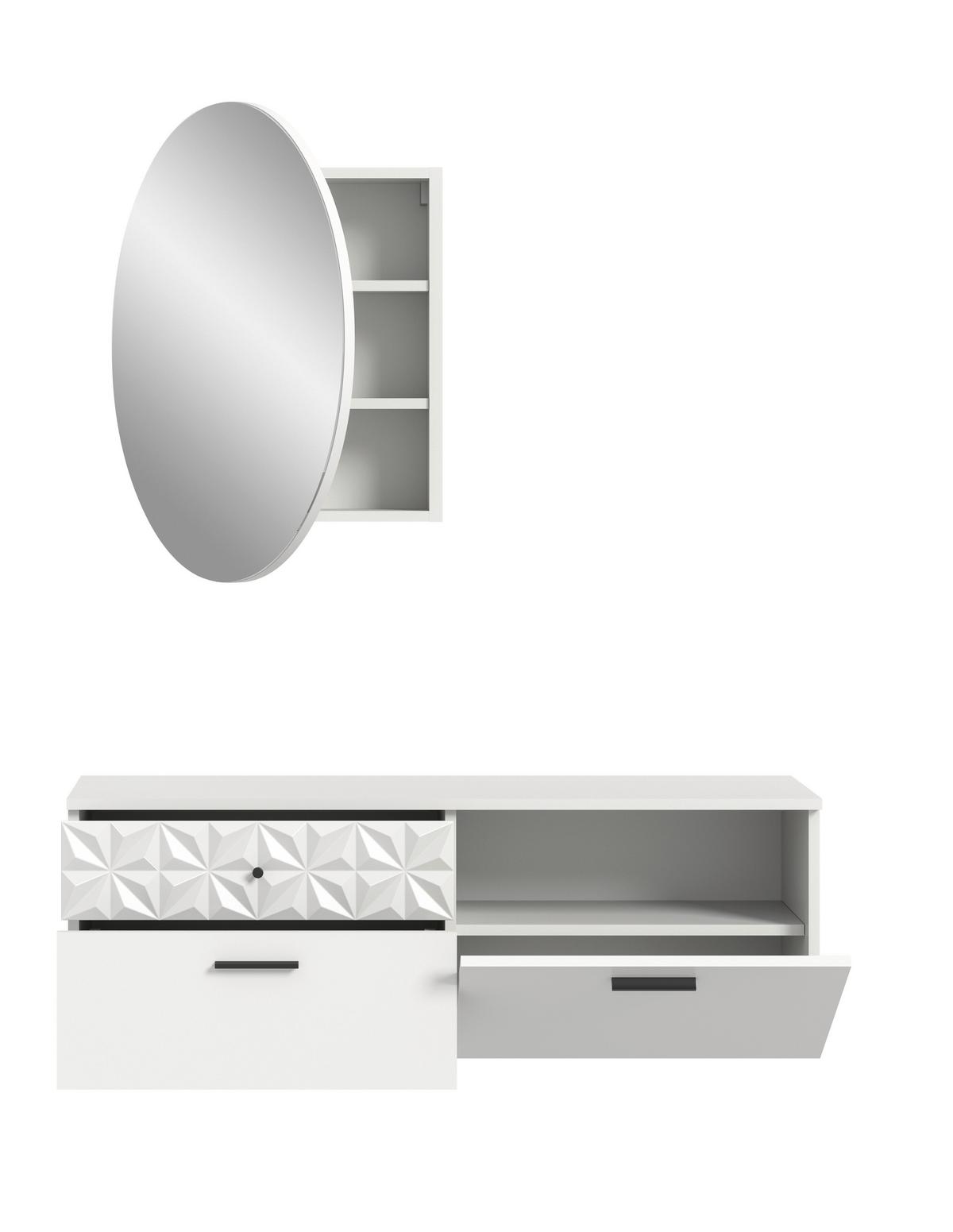 Garderobe Prisma Weiß B: 110 Cm - Weiß, Design, Holzwerkstoff (110/192/34cm) - MID.YOU