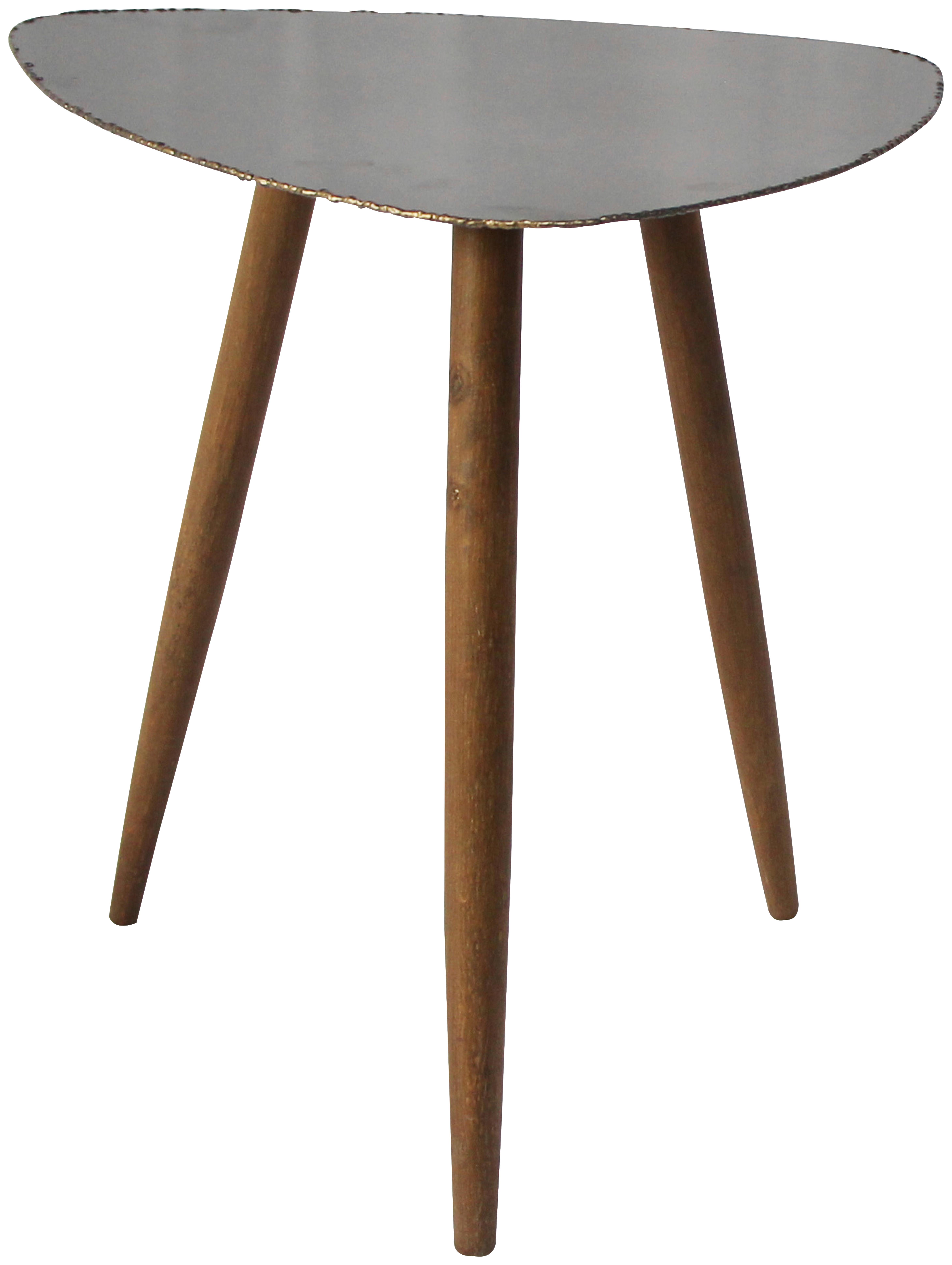 Beistelltisch mit Tischplatte Grau/Naturfarben - Braun/Naturfarben, Trend, Holz/Metall (50/49/53cm)