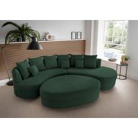 Wohnlandschaft Limoncello Dunkelgrün S: 300x160 cm - Dunkelgrün/Schwarz, Design, Textil (300/160cm) - Livetastic