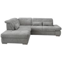 Ecksofa mit Schlaffunktion Dalida Silberfarben - Chromfarben/Silberfarben, Design, Textil (254/280cm) - Livetastic