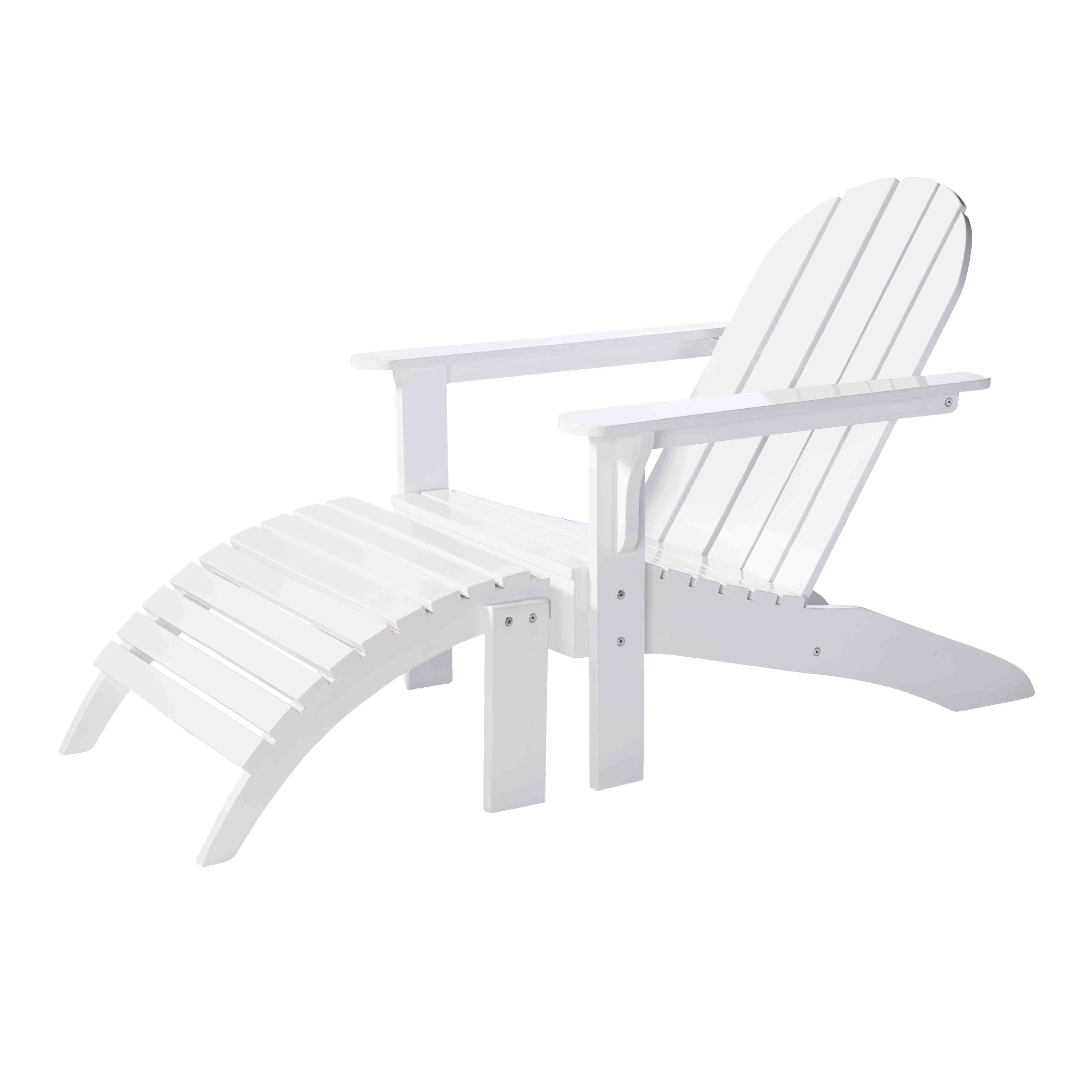 Gartenliege Adirondak, weiß 105x88x80 cm - Weiß Hochglanz, Natur, Holz (105/88/80cm) - Gardenson