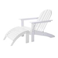 Gartenliege Adirondak, weiß 105x88x80 cm - Weiß Hochglanz, Natur, Holz (105/88/80cm) - Gardenson