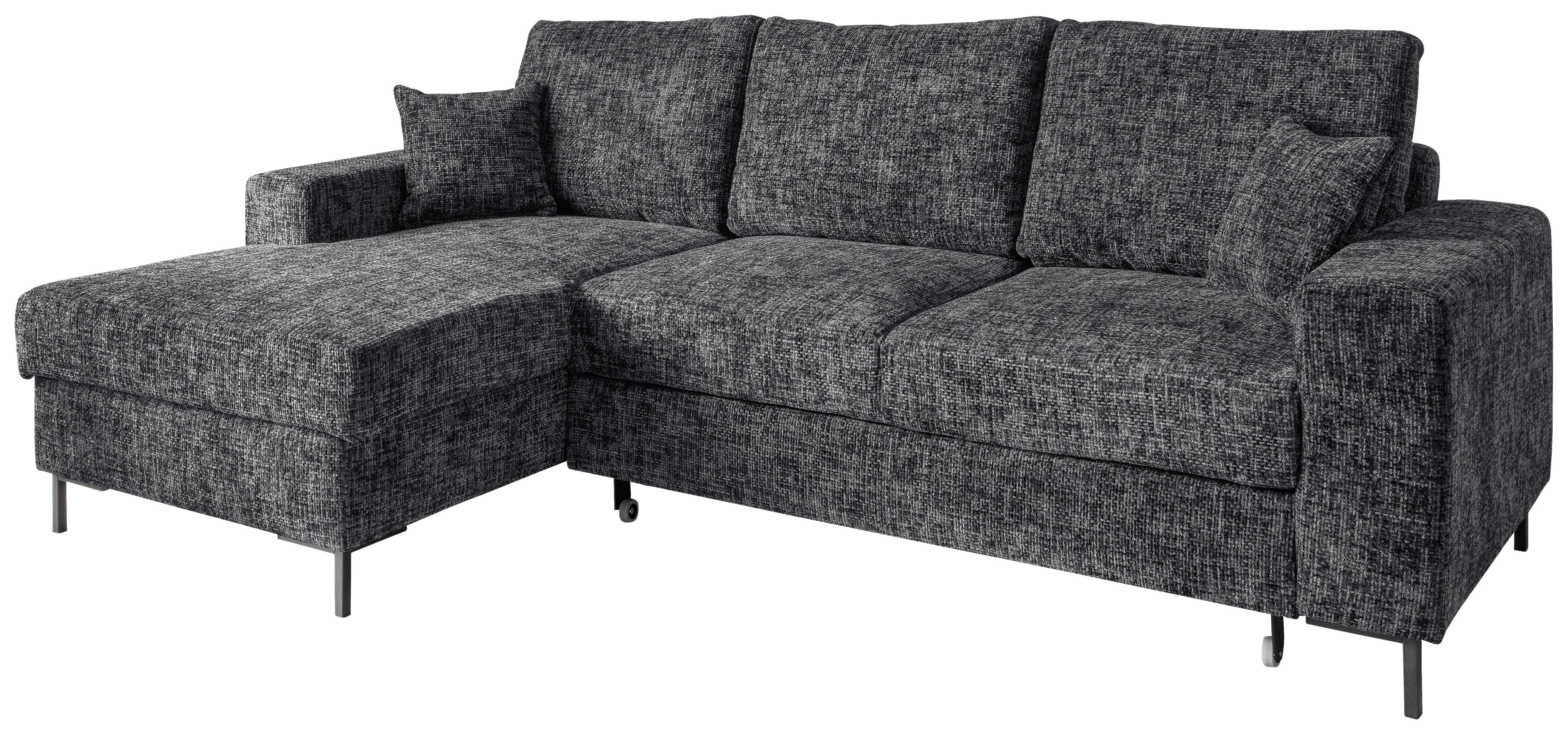 Eckschlafsofa Zona, Schwarz S: 143x237 Cm - Schwarz, KONVENTIONELL, Textil (143/237cm) - Livetastic