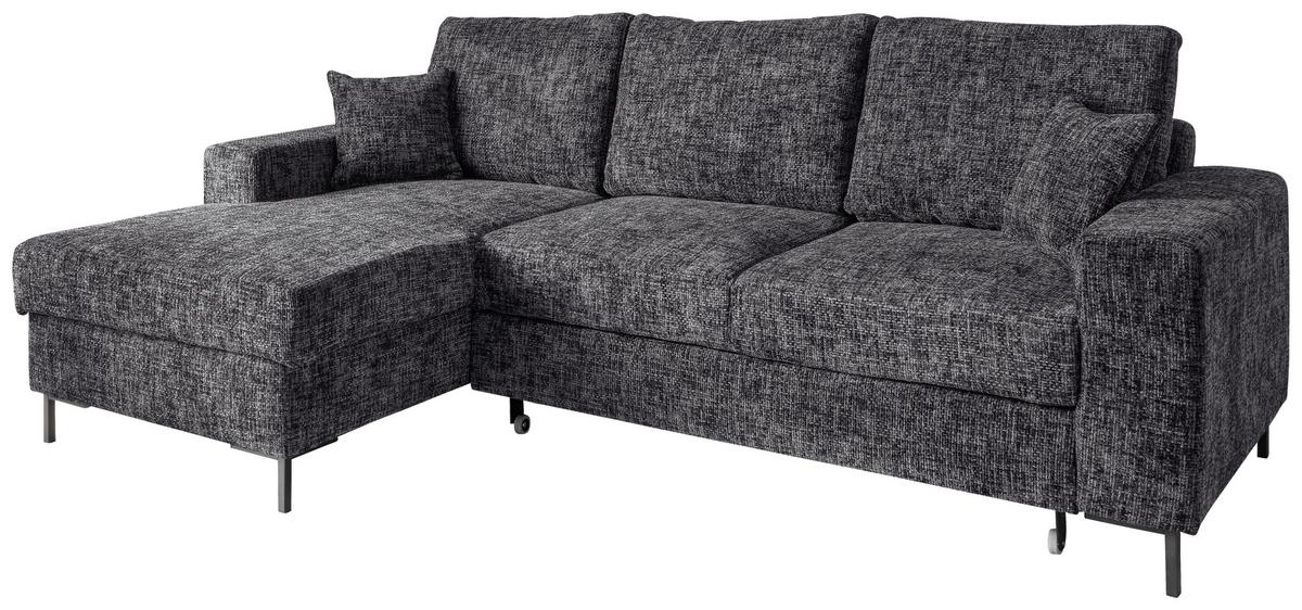 Eckschlafsofa Zona, Schwarz S: 143x237 Cm - Schwarz, KONVENTIONELL, Textil (143/237cm) - Livetastic