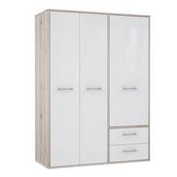 Drehtürenschrank Jandia - Eichefarben/Weiß, KONVENTIONELL, Holzwerkstoff/Kunststoff (147/201,5/60cm) - MID.YOU