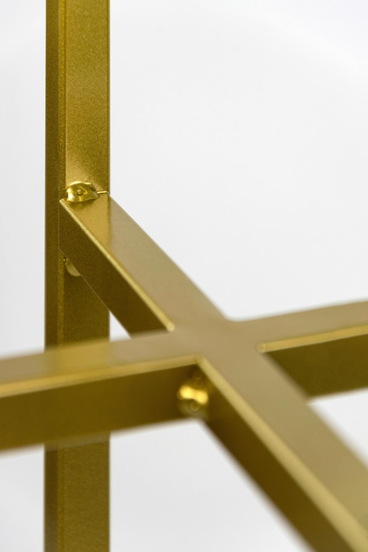 Blumenständer Aluminium Gold- Farben Bxhxt: 22x75x22 Cm - Goldfarben, Basics, Metall (22/75/22cm)